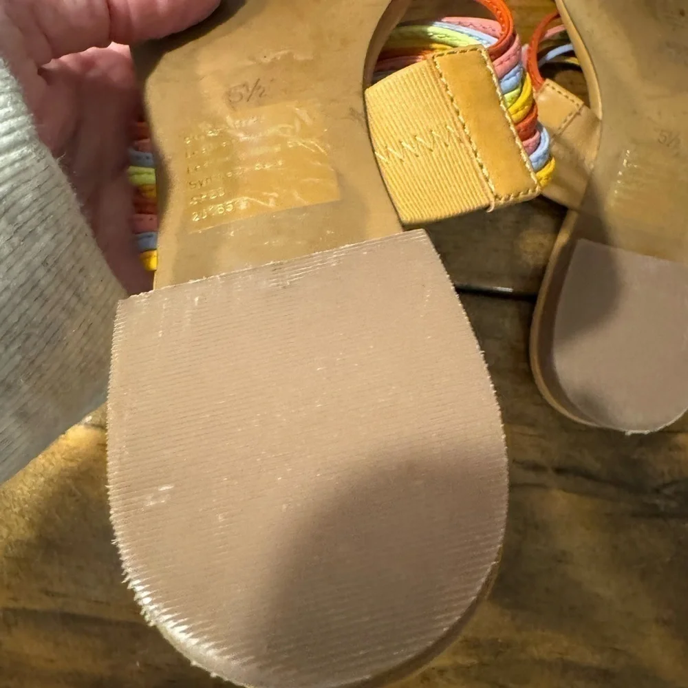 Madewell The Meg Slide Sandal in Rainbow Leather 5.5